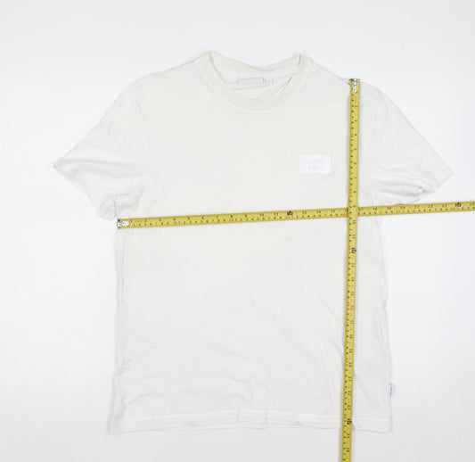 Calvin Klein Men's White Cotton Crew Neck T-Shirt Size L