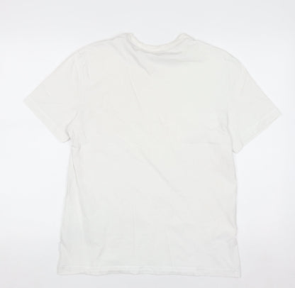 Calvin Klein Men's White Cotton Crew Neck T-Shirt Size L