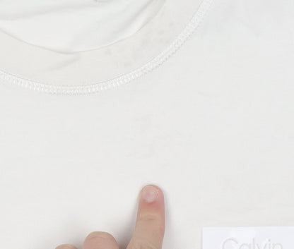 Calvin Klein Men's White Cotton Crew Neck T-Shirt Size L