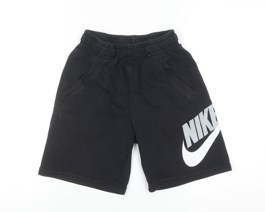 Nike Men's Black Sweat Shorts M Elastic Waist Sportswear