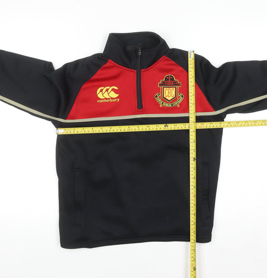 Canterbury Boys Black 12 Years 1/4 Zip Fleece Rugby Sweatshirt