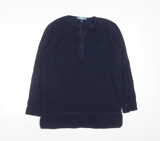 Monsoon Women’s Navy Blue Cotton Henley Jumper Size S
