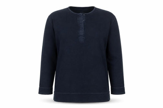 Monsoon Women’s Navy Blue Cotton Henley Jumper Size S