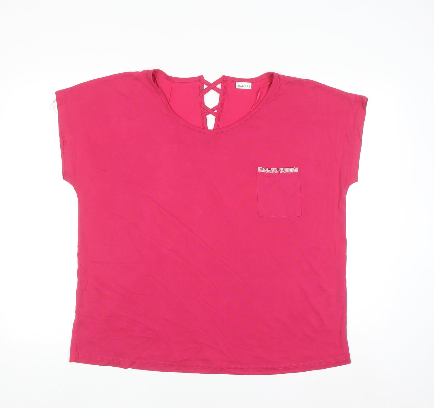 Damart Women’s Pink Relaxed Fit Short Sleeve T-Shirt L