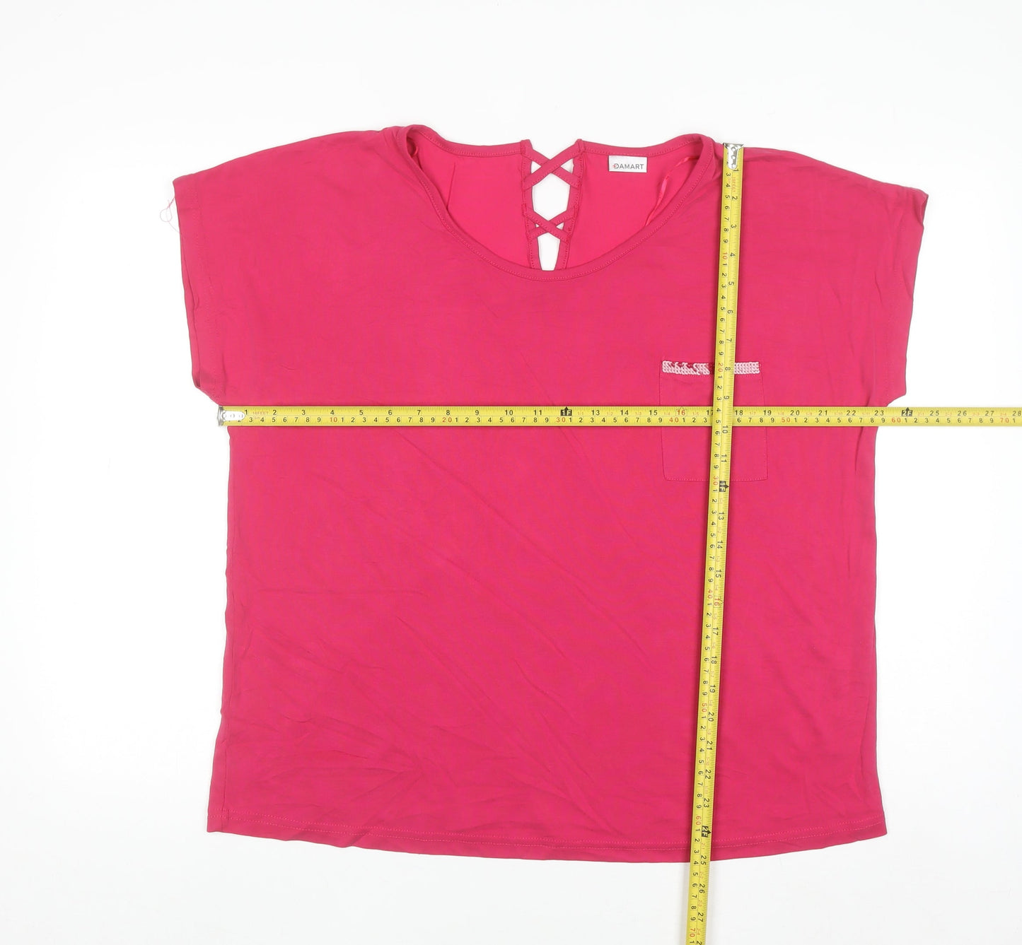 Damart Women’s Pink Relaxed Fit Short Sleeve T-Shirt L