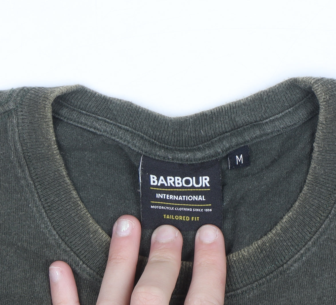 Barbour International Men's Green A7 Motorcycle Graphic T-Shirt M