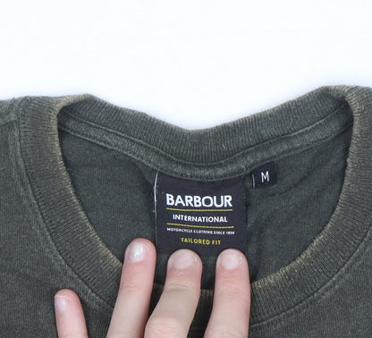 Barbour International Men's Green A7 Motorcycle Graphic T-Shirt M