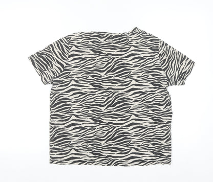 Marks & Spencer Men's Black White Zebra Print Cotton T-Shirt M