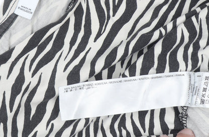 Marks & Spencer Men's Black White Zebra Print Cotton T-Shirt M
