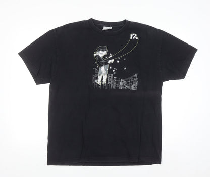 12 Grain Mens Black L Graphic Art Cotton Crew Neck T-Shirt