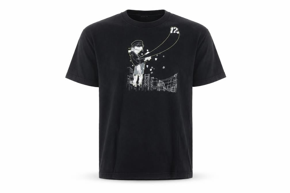 12 Grain Mens Black L Graphic Art Cotton Crew Neck T-Shirt