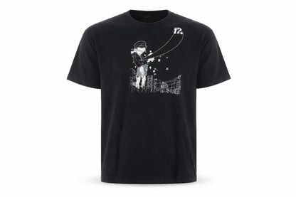12 Grain Mens Black L Graphic Art Cotton Crew Neck T-Shirt