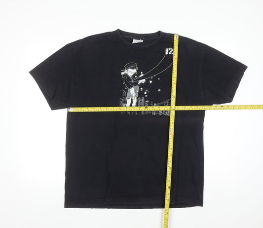 12 Grain Mens Black L Graphic Art Cotton Crew Neck T-Shirt