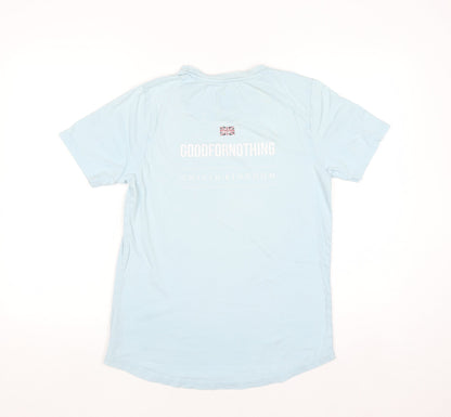 Good For Nothing Girls Blue Butterfly Logo T-Shirt 13-15 Years Cotton