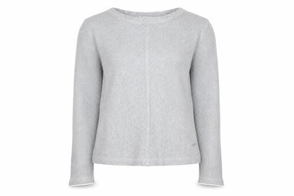 Oysho Women Grey Knit Long Sleeve Crew Neck Pullover Jumper XS