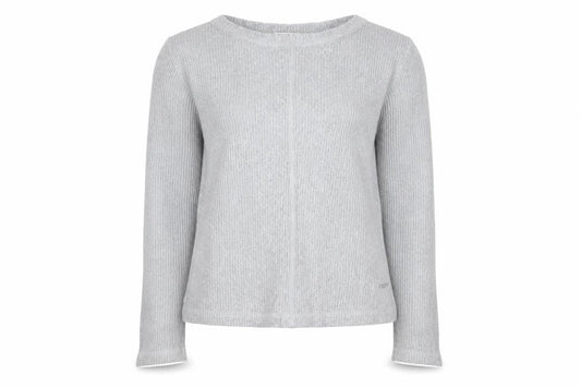 Oysho Women Grey Knit Long Sleeve Crew Neck Pullover Jumper XS