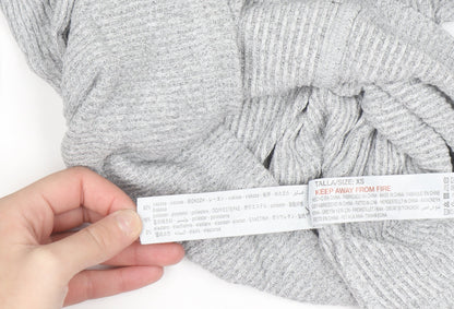 Oysho Women Grey Knit Long Sleeve Crew Neck Pullover Jumper XS