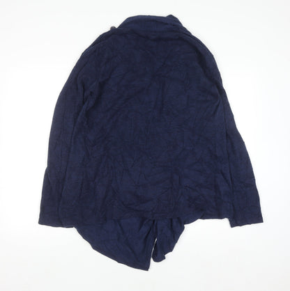 JoJo Maman Bébé Women's Blue Open Knit Long Sleeve Cardigan M