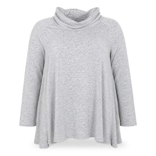 Voulez Vous Womens Grey Roll Neck Long Sleeve Pullover Jumper XL