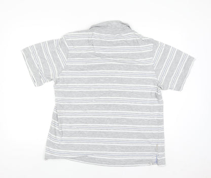 Craghoppers Mens Grey Striped 2XL Polo Shirt SolarShield Cotton