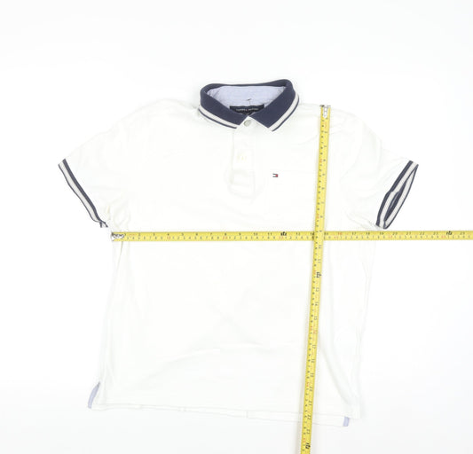 Tommy Hilfiger Men's White Custom Fit Short Sleeve Polo Shirt Size S