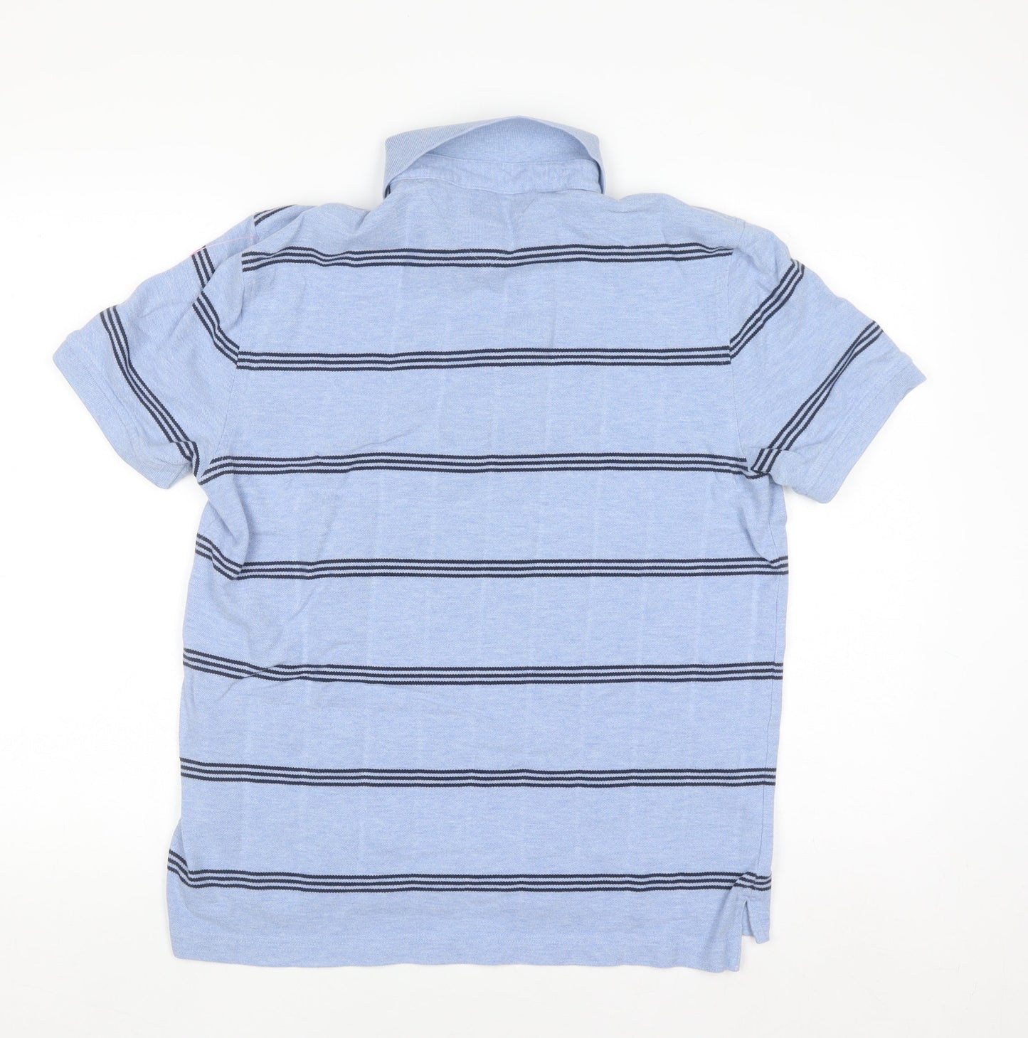 Tommy Hilfiger Men's Blue Striped Classic Fit Cotton Polo Shirt S