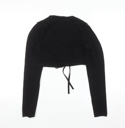 Zara Womens Black Shrug Cardigan Small Long Sleeve Knit Wrap