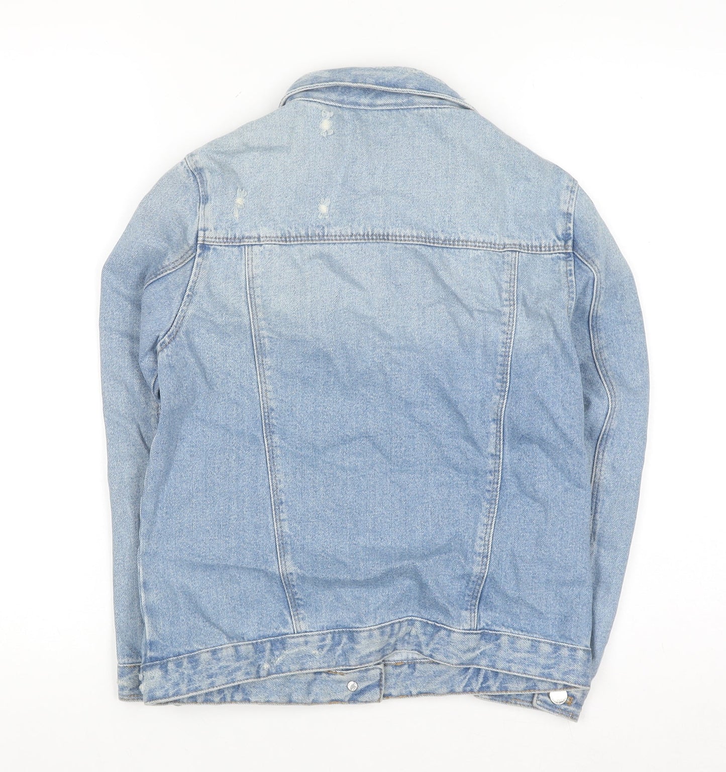 Marks and Spencer Girls Blue Denim Jacket 10-11 Years Classic Casual Buttoned