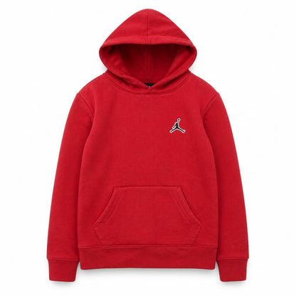 Jordan Boys Red Pullover Hoodie 10-12 Years Cotton Blend Fleece Kangaroo Pocket