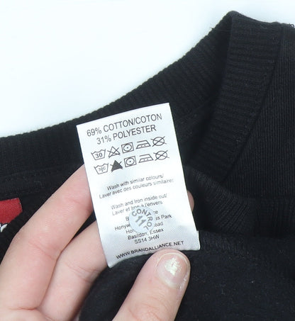Peanuts Men’s Black Snoopy Graphic Pullover Sweatshirt L