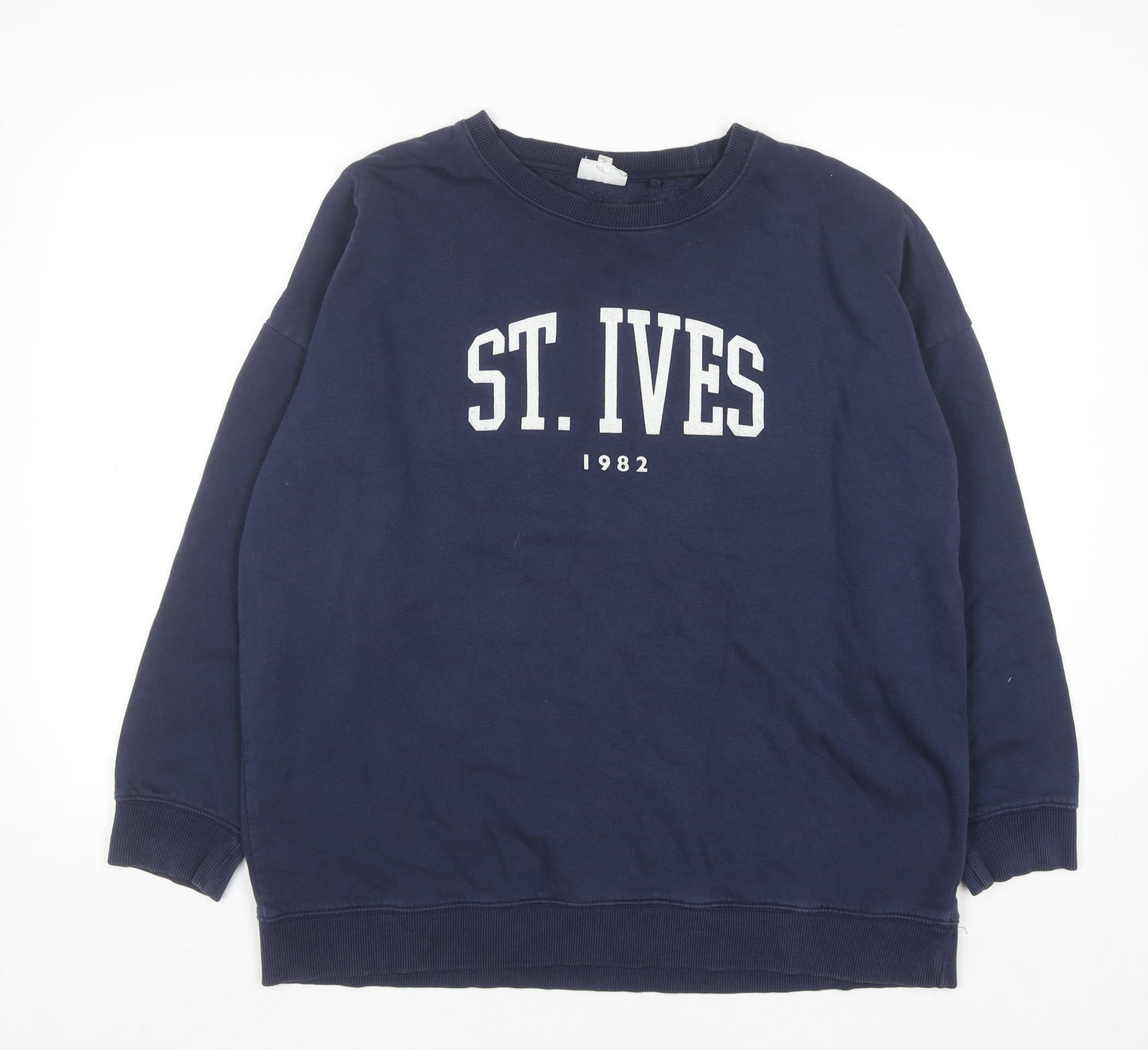 Next Women Navy Blue St Ives 1982 Crew Neck Cotton Blend Sweatshirt Size 20