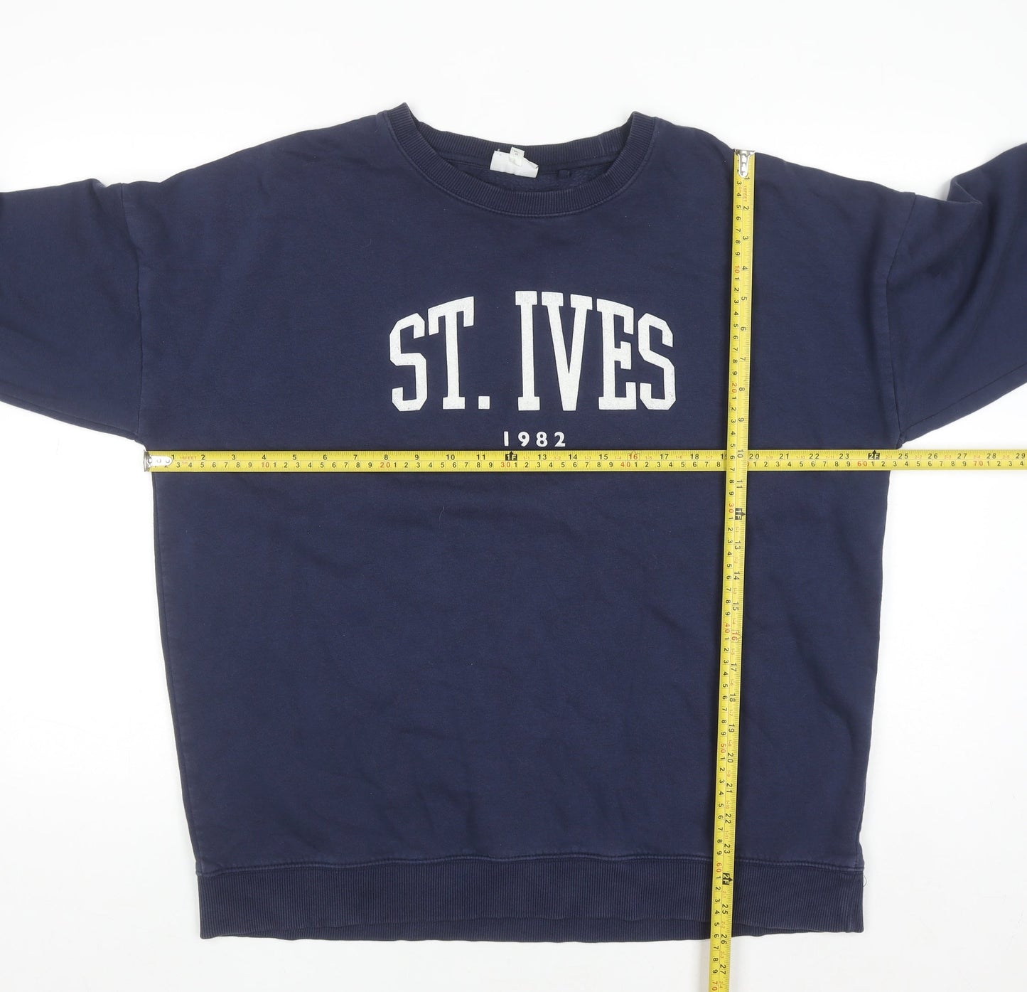 Next Women Navy Blue St Ives 1982 Crew Neck Cotton Blend Sweatshirt Size 20