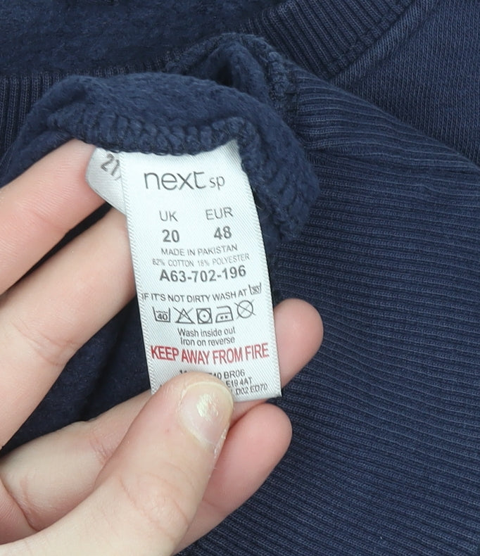 Next Women Navy Blue St Ives 1982 Crew Neck Cotton Blend Sweatshirt Size 20