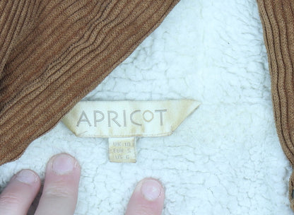 Apricot Women’s Brown Corduroy Hooded Bomber Jacket Size 10