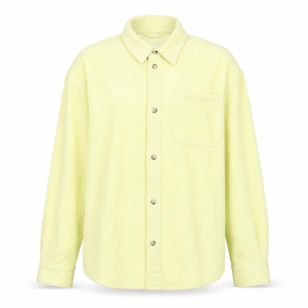BDG Womens Yellow Corduroy Button-Up Shirt Size S Long Sleeve Casual