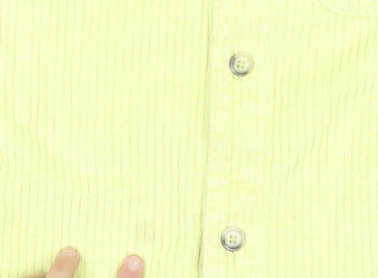 BDG Womens Yellow Corduroy Button-Up Shirt Size S Long Sleeve Casual