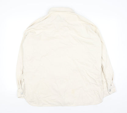 Primark Womens Ivory Corduroy Button-Up Shirt Size 16
