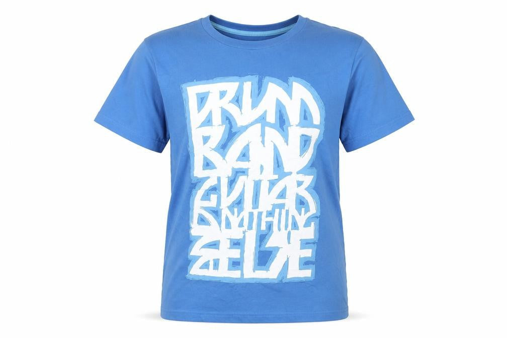 H&M Boys Blue Music Graphic Short Sleeve Cotton T-Shirt 14-15 Years