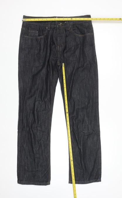 Denim Co Men Blue Straight Leg Jeans W34 L32 Cotton Denim