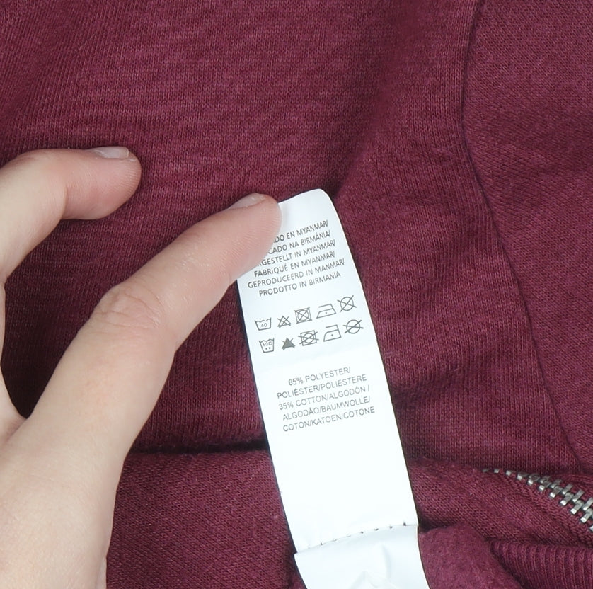 Atmosphere Women Burgundy Full Zip Hoodie Size 8 Cotton Blend