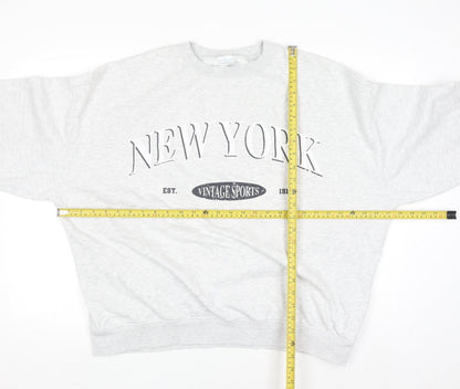 Primark Women Grey New York Vintage Sports Pullover Sweatshirt M