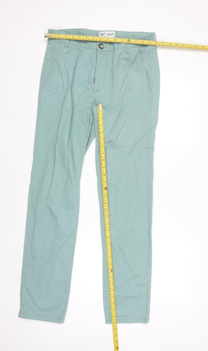 Denim Co. Men's Green Slim Fit Chino Trousers W32 L34