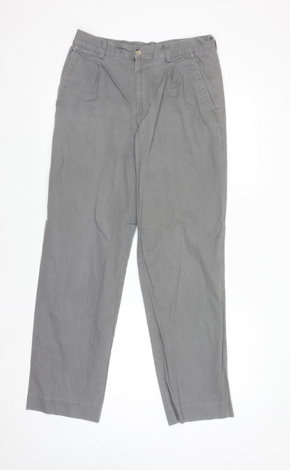 Original Khaki Co. Men's Grey Chino Trousers W32 L31 Cotton