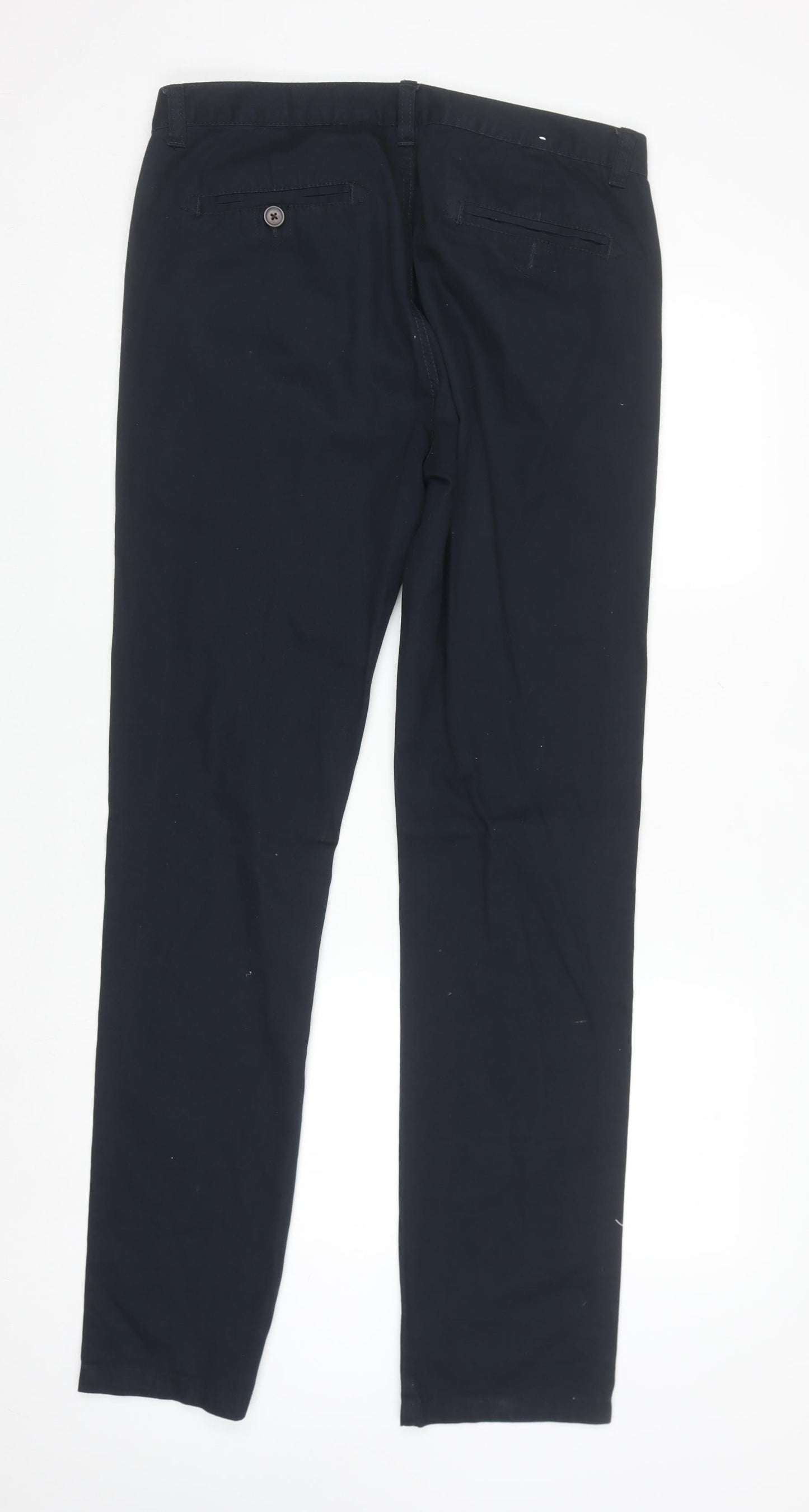 Denim Co. Men's Blue Chino Trousers 34W 32L Cotton Regular Fit
