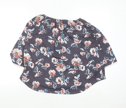 Amana Women’s Multicoloured Floral Off Shoulder Tunic Blouse Small