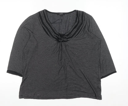 Mystify Women's Grey 3/4 Sleeve V-Neck Tunic Blouse Size L