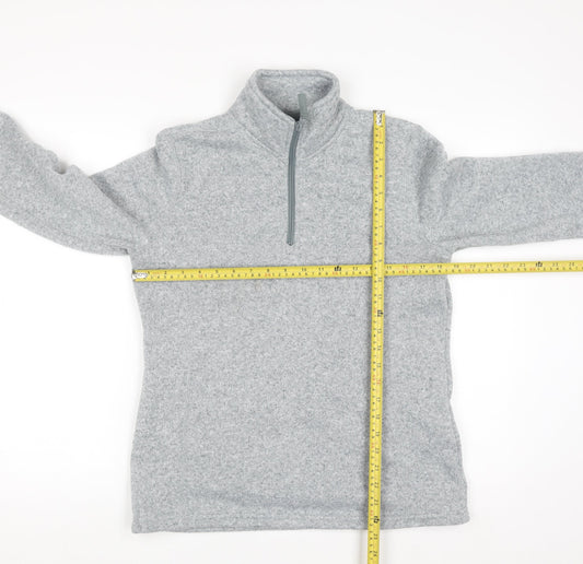 Mountain Warehouse Women Grey 1/4 Zip Fleece Sweatshirt UK 12