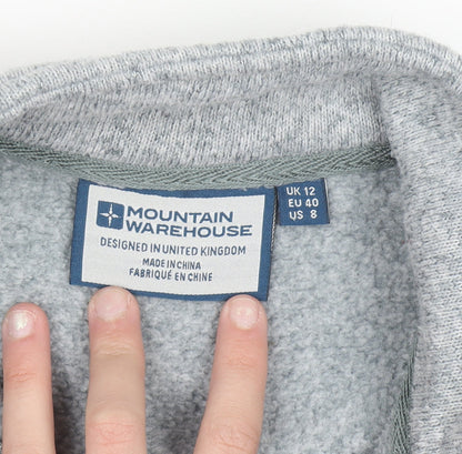 Mountain Warehouse Women Grey 1/4 Zip Fleece Sweatshirt UK 12