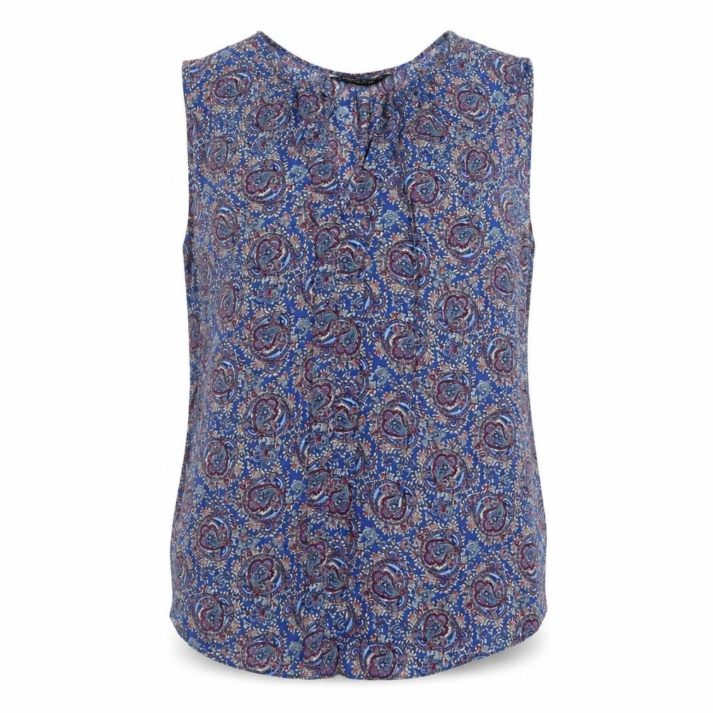 Dorothy Perkins Women’s Blue Paisley Viscose Sleeveless Blouse UK 16