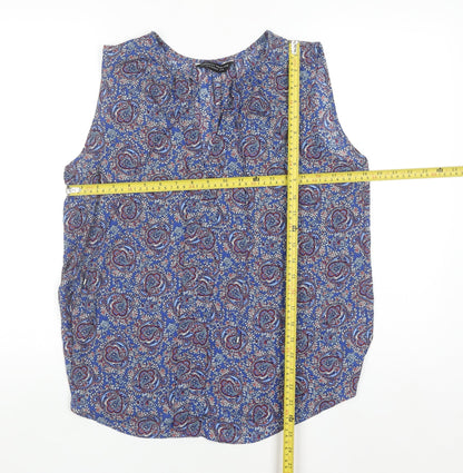 Dorothy Perkins Women’s Blue Paisley Viscose Sleeveless Blouse UK 16